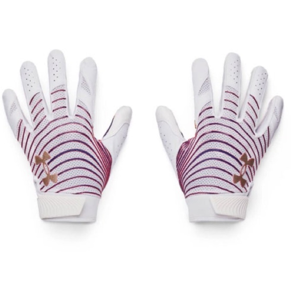 White Under Armour blur limited edition 2xl football gloves